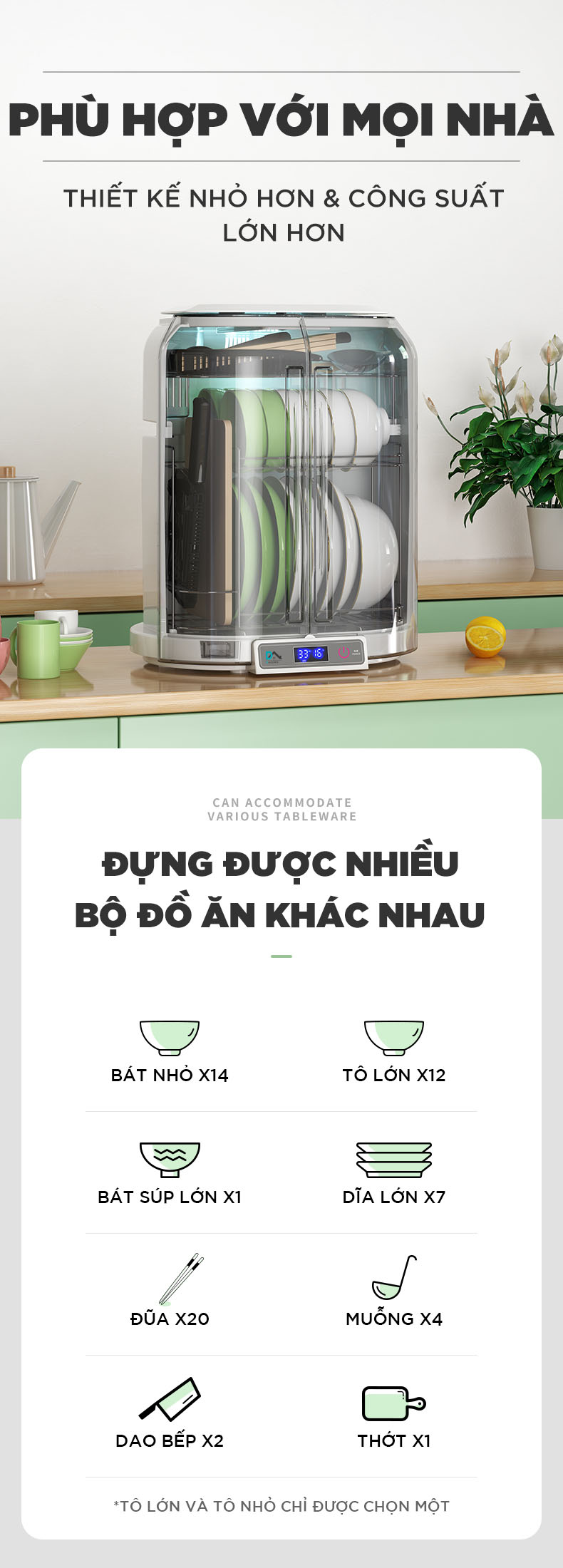 Máy Sấy, Chén Bát Chất Lượng DHOME DH-996 ( 56 Lít ) - Khử Trùng Bằng Tia Cực Tím - Hàng Chính Hãng