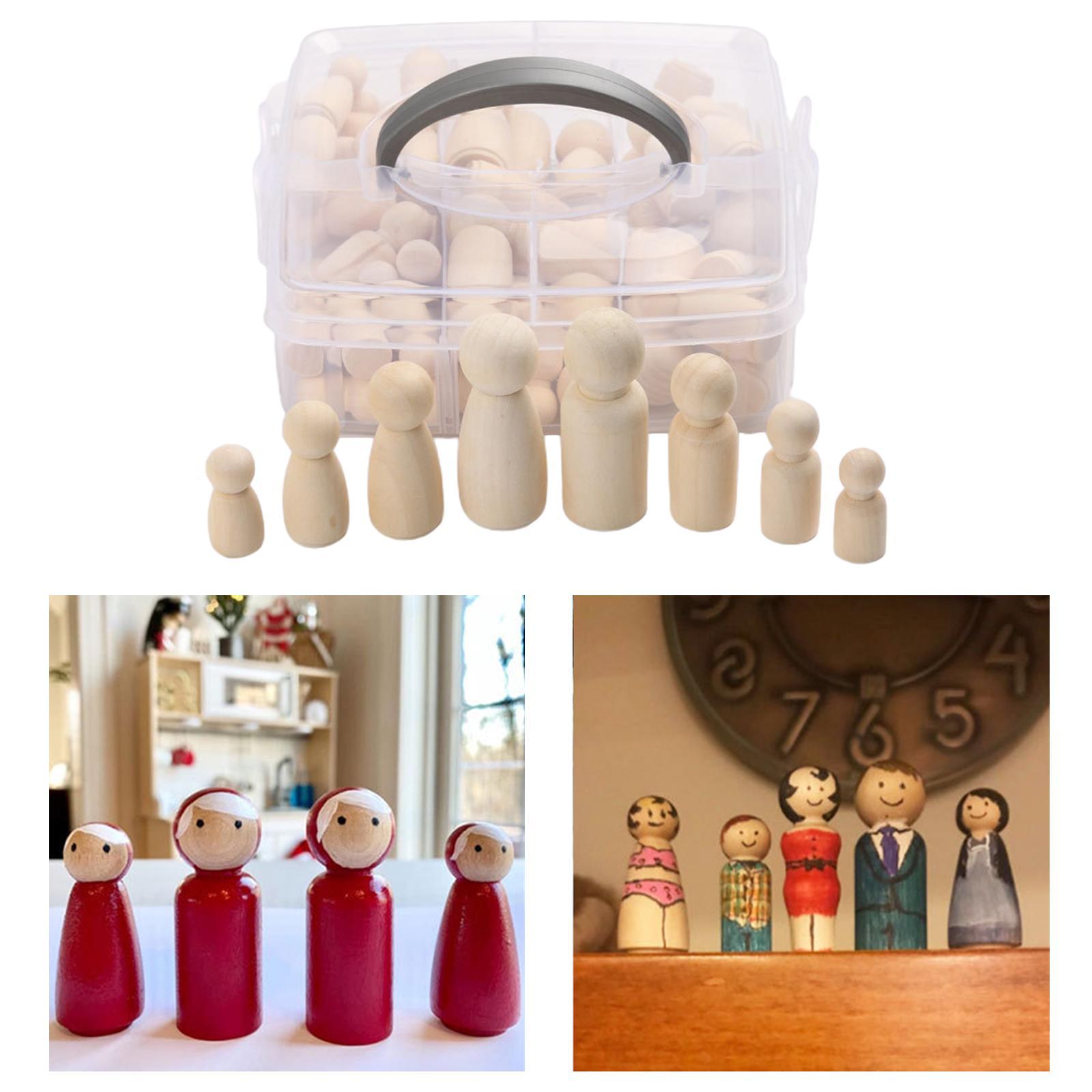 50Pcs Smooth Blank Peg Doll DIY Figures Pieces Making Decor Dolls Bodies