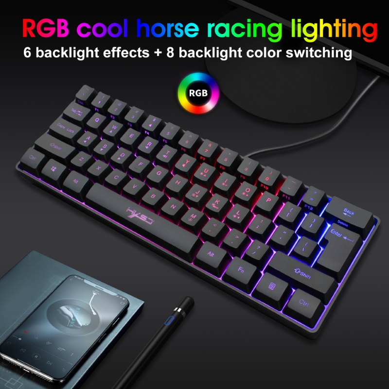 Bàn Phím gaming mini Led RGB V700 giả cơ nhỏ gọn - hàng nhập khẩu