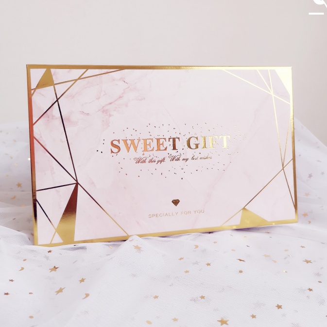 XÉ LẺ Bộ túi giấy Classy hoặc Hộp quà 26 * 16 * 5,5cm đựng quà In chữ Sweet Gift phong cách châu Âu Q320