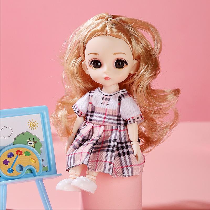 Đồ chơi búp bê 23 khớp xinh xắn cao 17cm dễ dàng cử động, đồ chơi dễ thương cho bé gái