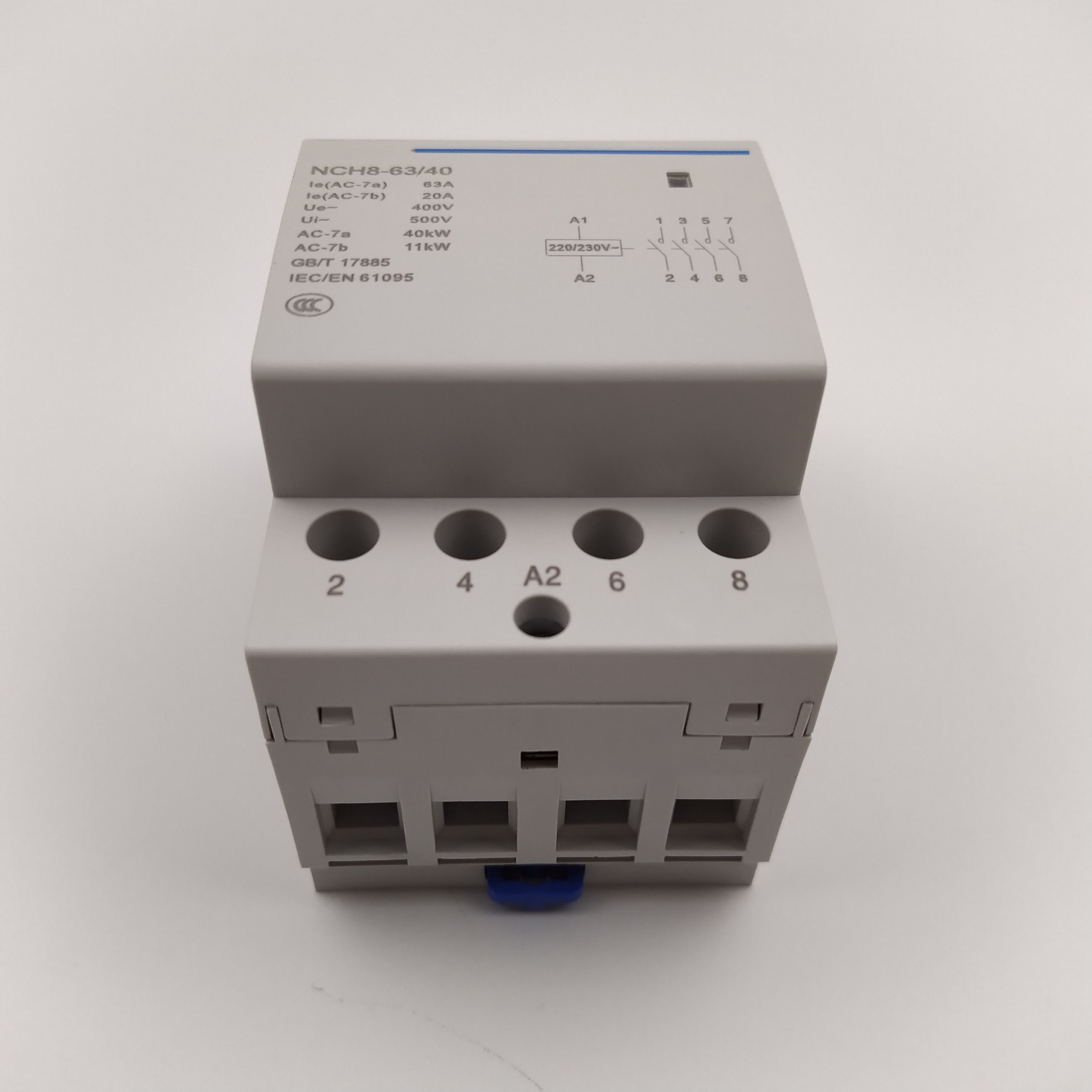Khởi động từ 4P NCH8-25/40 NCH8-63/40 25A 63A 220V dùng cho điện 3 pha 380V 4 pha