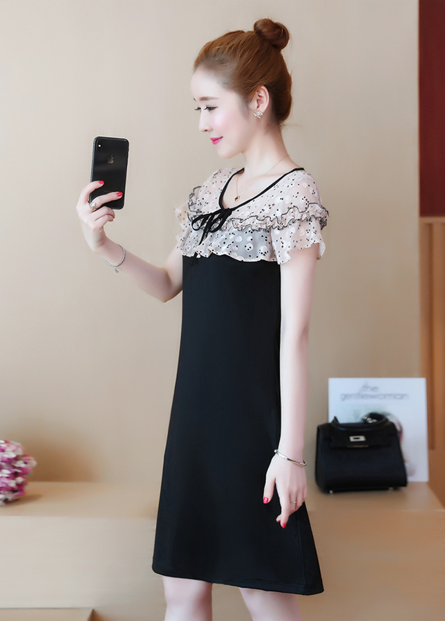 Đầm Xòe Nữ Họa Tiết Chấm Bi - BY7002 - Đen