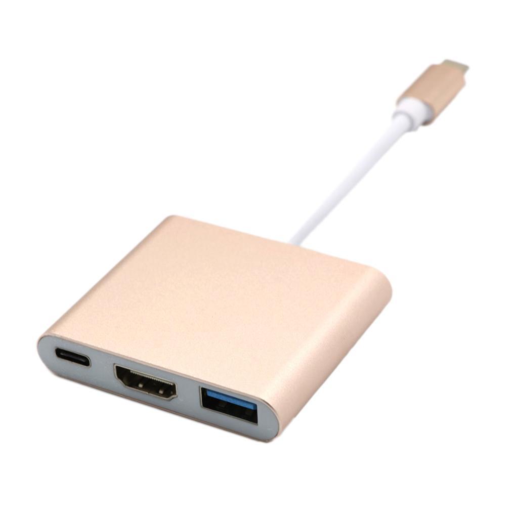 Type C USB 3.1 to USB-C 4K USB3.0 Adapter 3 in 1 Hub for