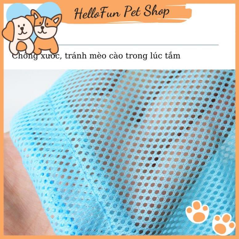 Túi lưới đa năng cho chó mèo - Túi tắm cho mèo, hỗ trợ cắt móng