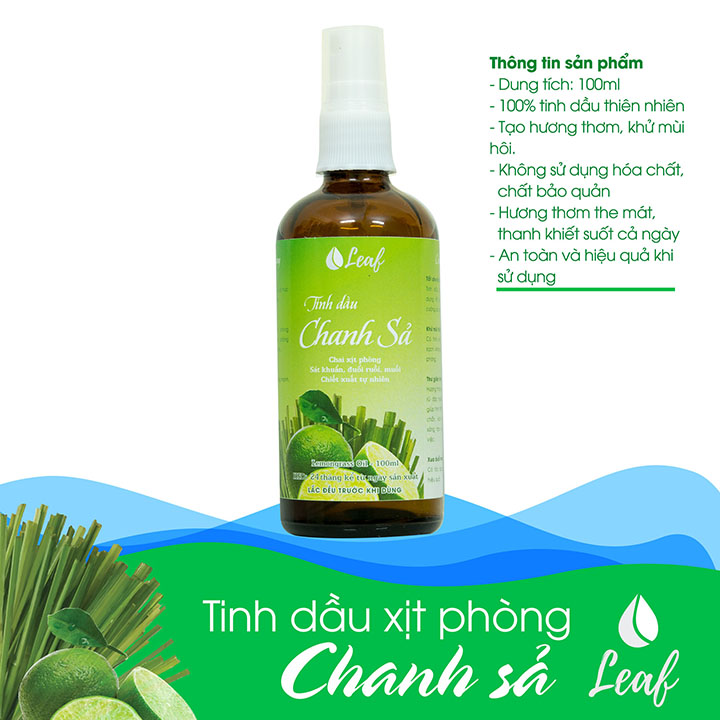 Xịt phòng khử mùi, đuổi muỗi tinh dầu sả chanh