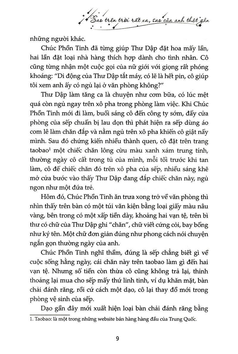 Sách Sao Trên Trời Rất Xa, Sao Của Anh Thật Gần