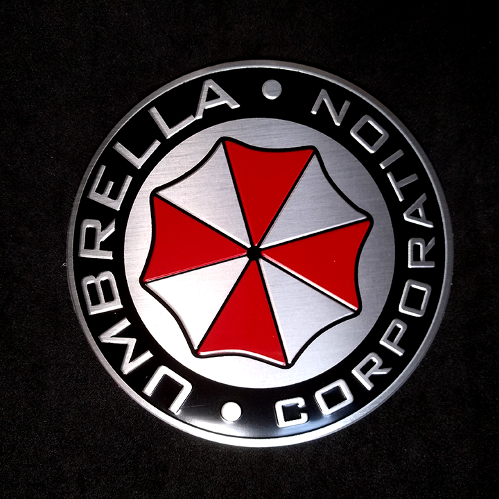 Miếng dán kim loại logo UMBRELLA CORPORATION 11.5cm