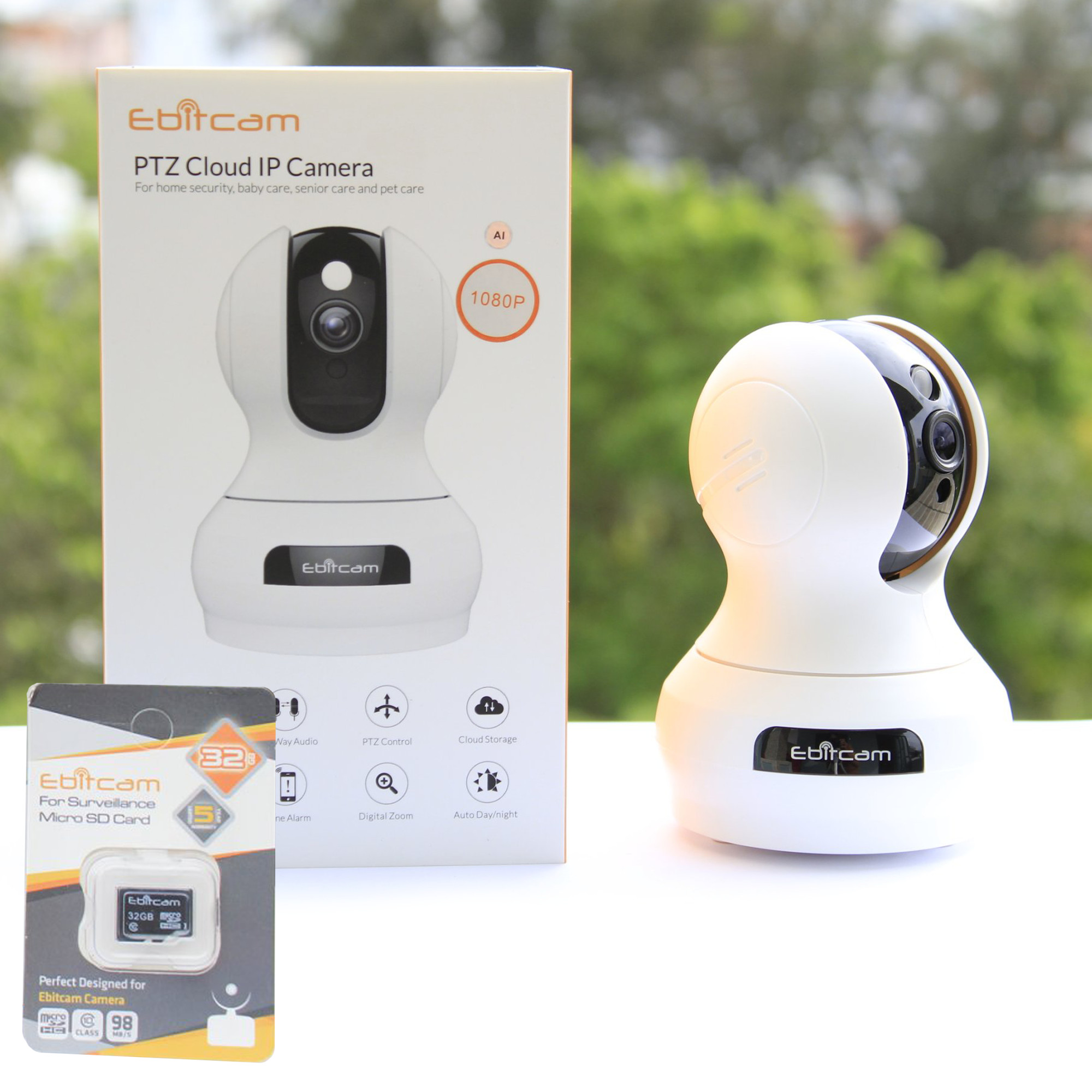 Camera Ip Wifi EbitCam E3 2MP Full HD 1080P - Kèm Thẻ Ebitcam 32GB - Hàng Chính Hãng