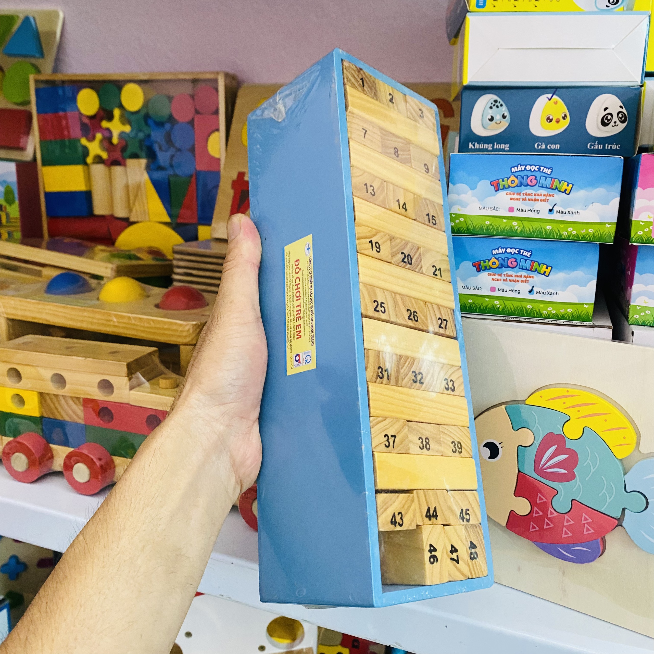 Đồ chơi rút gỗ số hàng cao cấp việt nam hộp đựng gỗ-Đồ chơi giáo dục thông minh cho Bé