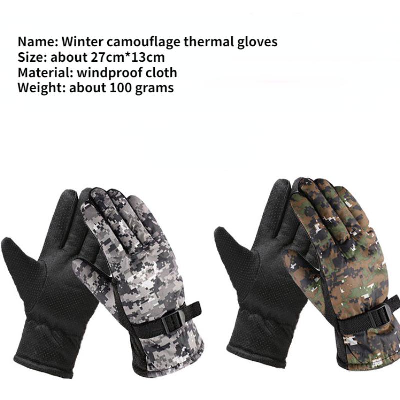 Mùa đông mùa đông camo Two cotton Ski Ski Warm Găng tay dày Găng tay thời trang Găng tay đi xe đạp Color: 4