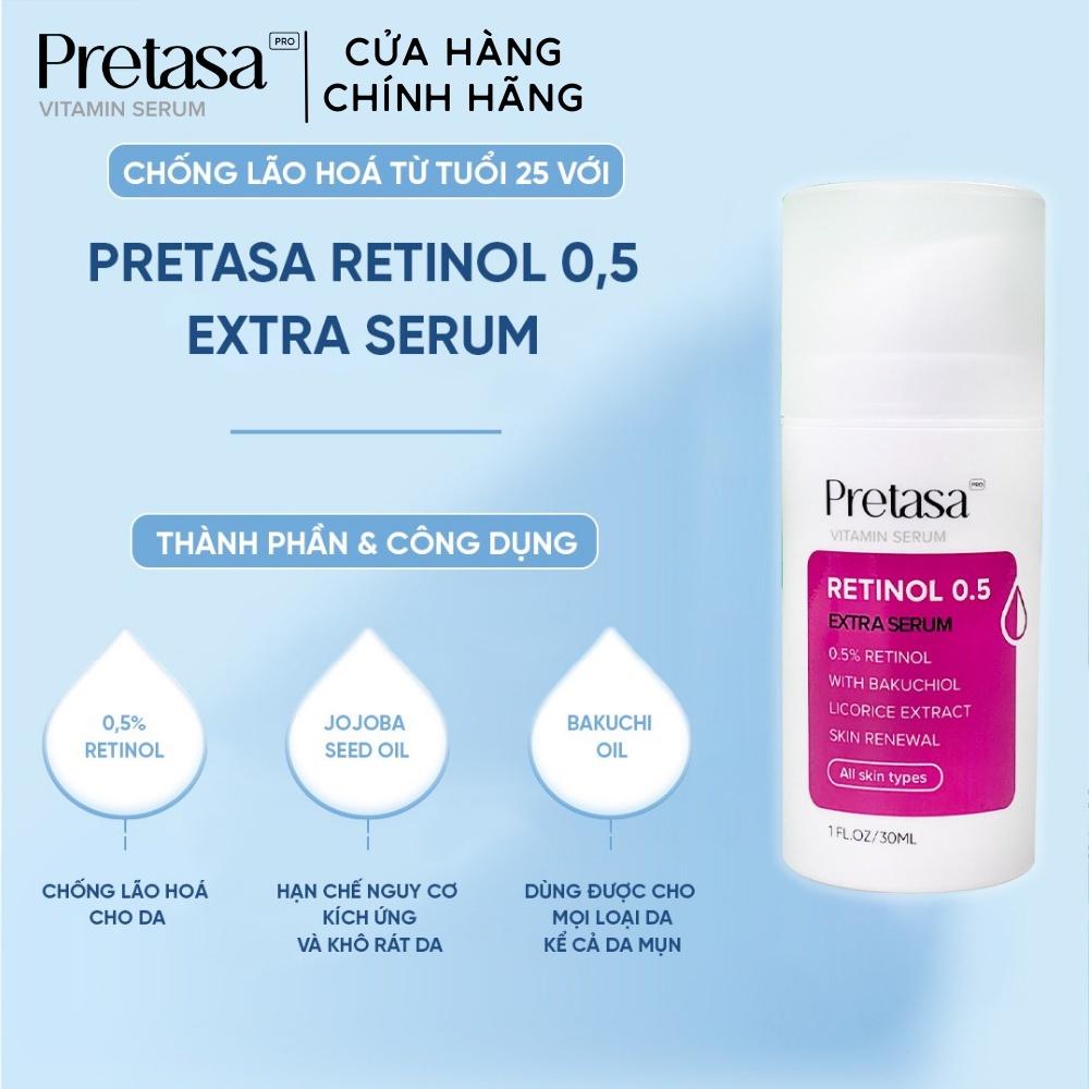 Serum Retinol 0,5 Pretasa chống lão hóa, hỗ trợ kiểm soát mụn - RETINOL 0,5 EXTRA SERUM