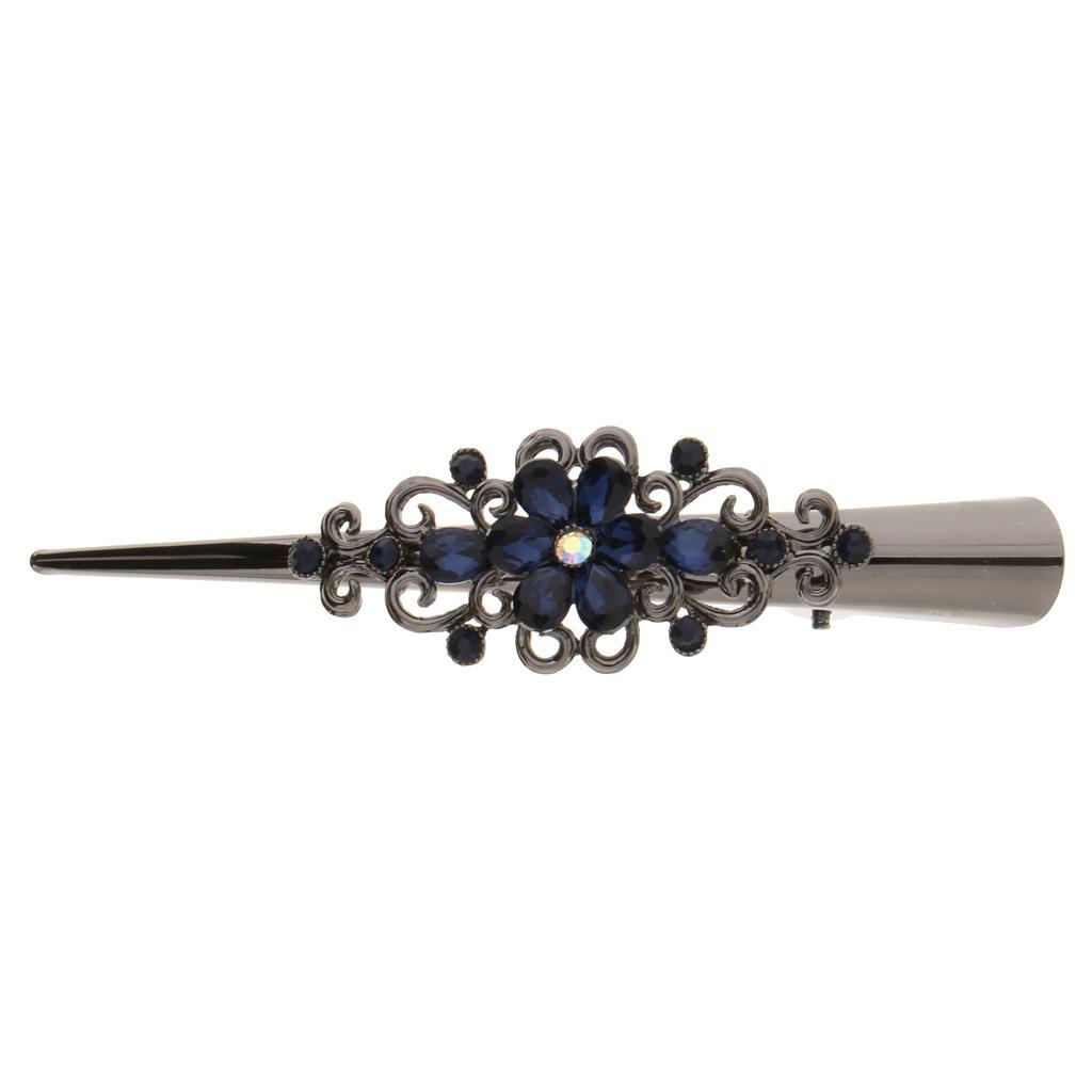 4x Fashion Hair Styling Tool Women Plated Rhinestone Hair Clip Duckbill Clip