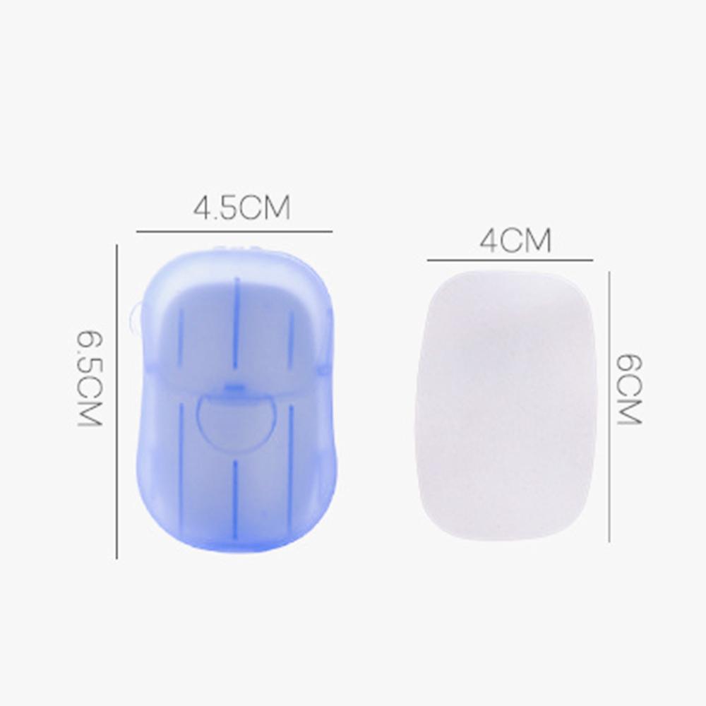 Hộp xà phòng rửa tay di động dùng một lần gồm 20 tờ xà phòng có mùi thơm tạo bọt mini