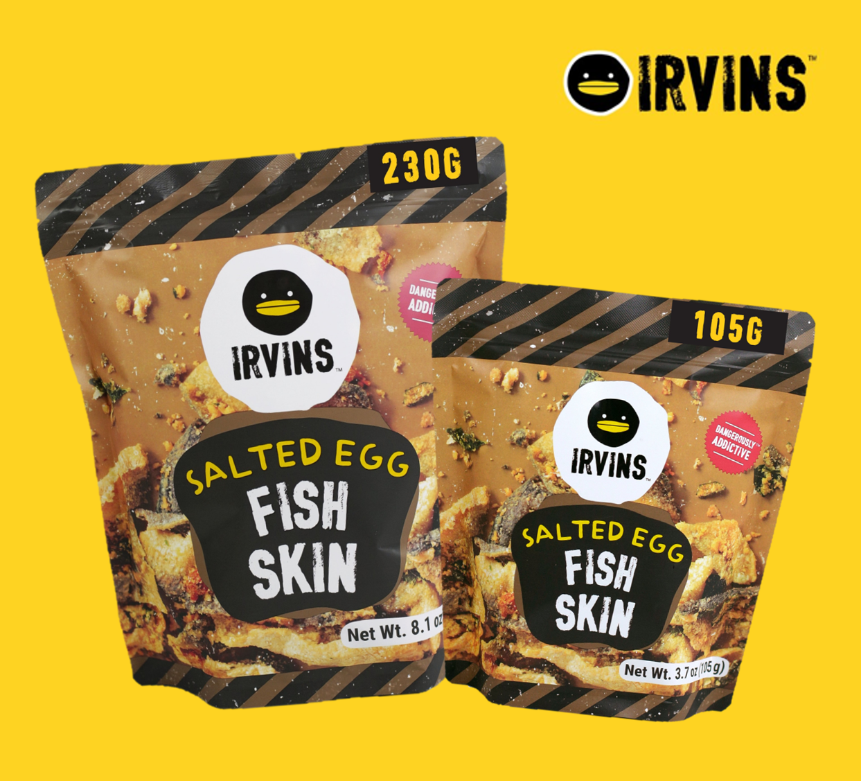 [ƯU ĐÃI 1+1] Combo IRVINS Da cá trứng muối 230g + Da cá  trứng muối 105g