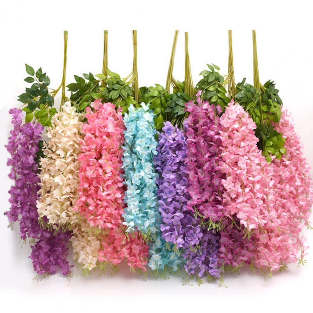 Cành Tử Đằng Giả Nhiều Hoa Dài 110 Cm, 3 nhánh - Dây Leo Hoa Giả