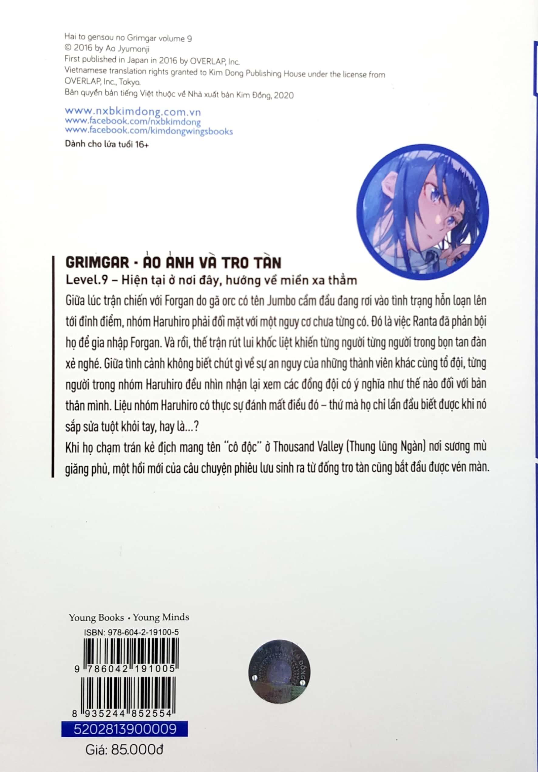 Sách Grimgar – Ảo Ảnh Và Tro Tàn – Tập 9 (Bản Phổ Thông) (Tặng Bookmark)
