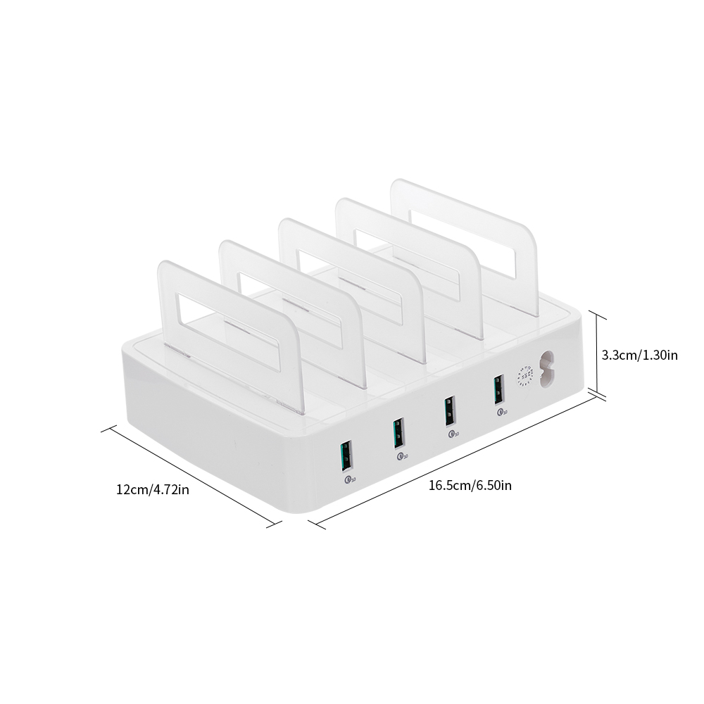 Trạm Sạc Thông Minh Với 4 Cổng USB QC3.0 Tương Thích Đa Năng Cho Gia Đình - Màu Trắng
