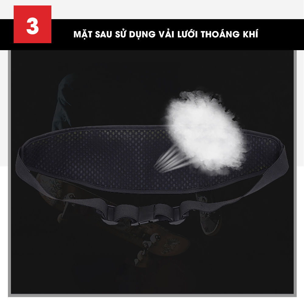 Hình ảnh Túi đeo bụng chạy bộ chống nước, đai đeo điện thoại chạy bộ, túi đeo hông chạy bộ phản quang GoodFit GF106RB