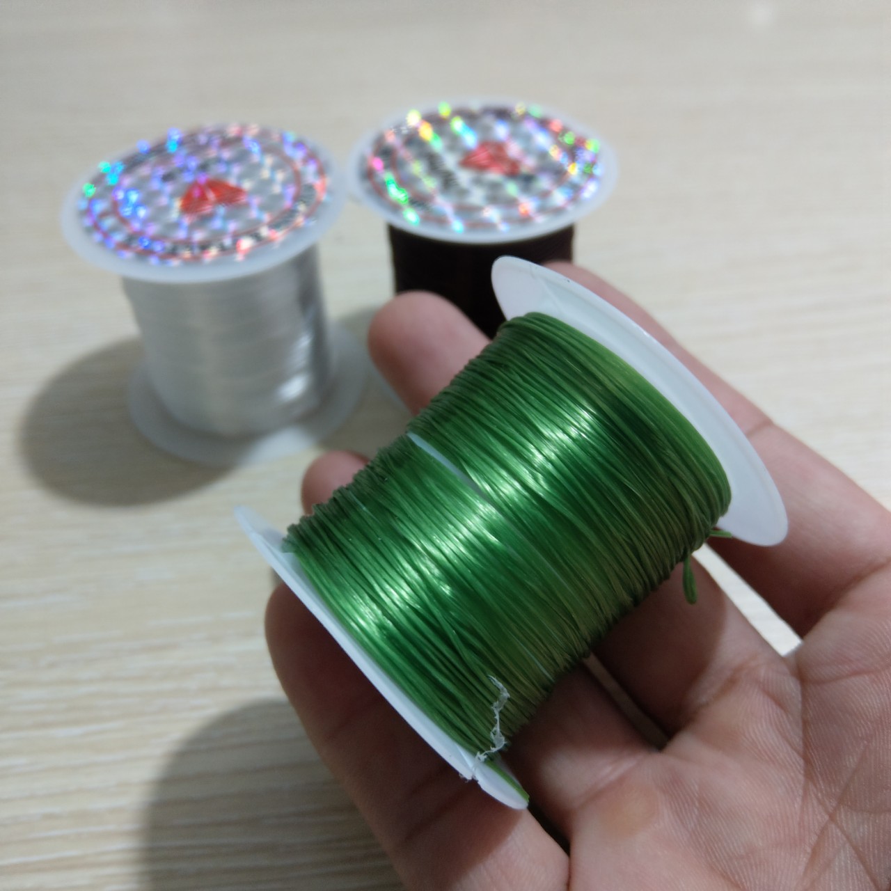 Combo 5 cuộn dây cước - dây thun sỏ hạt co giản 0.3ly