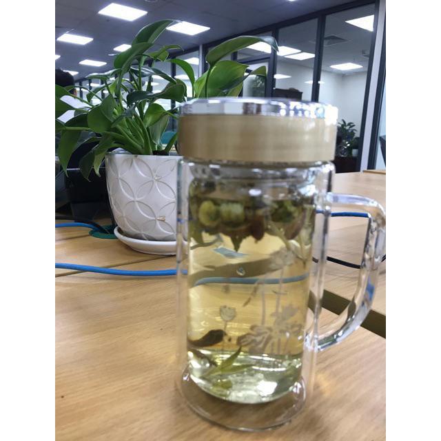 CỐC THỦY TINH 2 LỚP GIỮ NHIỆT 360ML- DÙNG PHA TRÀ