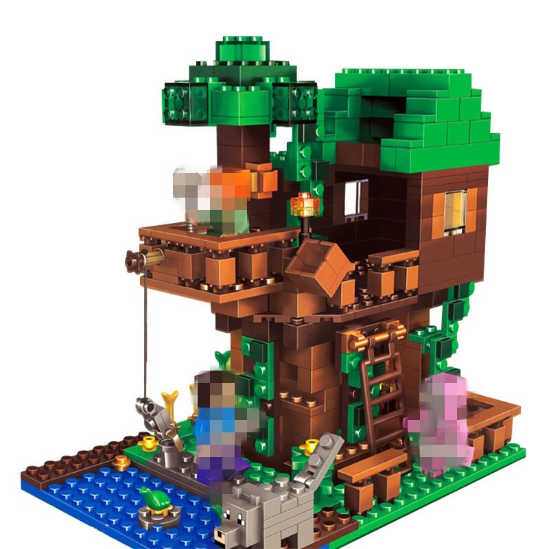 Đồ Chơi Lắp Ráp Lắp Ghép Mô Hình Game Mine craft Chủ Đề Ngôi Nhà Cây Mini