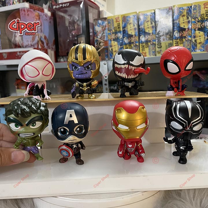 Bộ 8 nhân vật Avengers chibi - Set 8 figure Avengers - Mô hình nhân vật siêu anh hùng