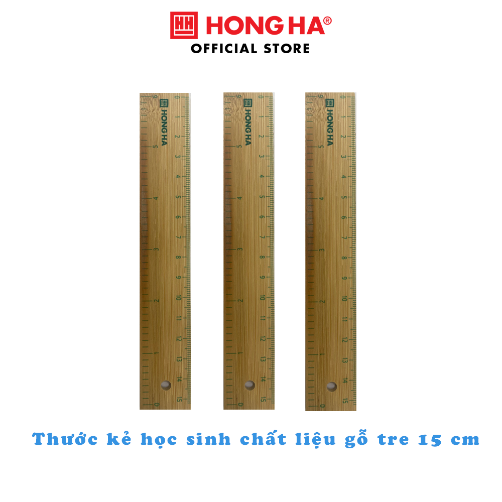 Thước kẻ tre 15cm Hồng Hà 3492