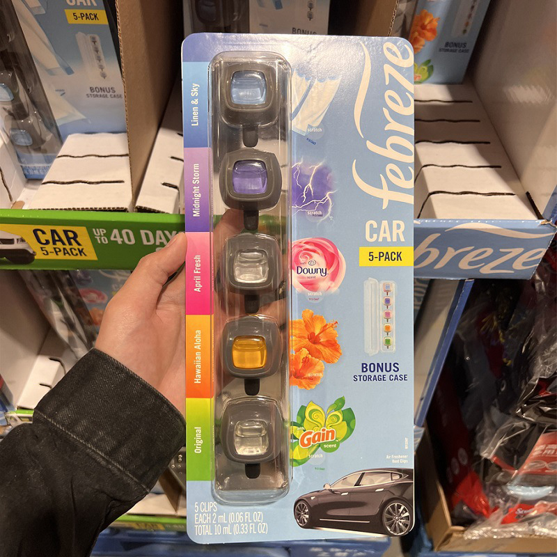 Nước hoa ô tô kẹp cửa gió Febreze Car cao cấp set 5 lọ của Mỹ