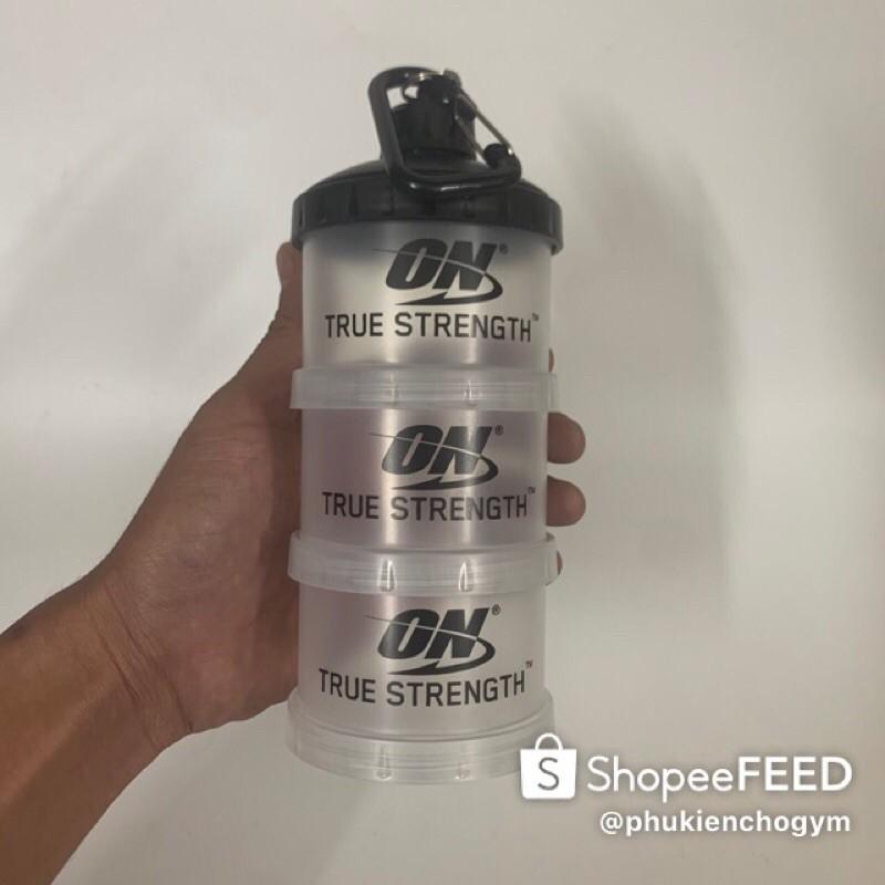 Bộ 2 sản phẩm bình nước shake bottle và hộp đựng whey ishake protein funnel