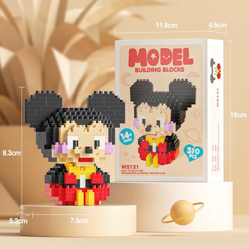 Đồ chơi lắp ráp mô hình động vật 3D dễ thương hình chuột Mickey ngồi