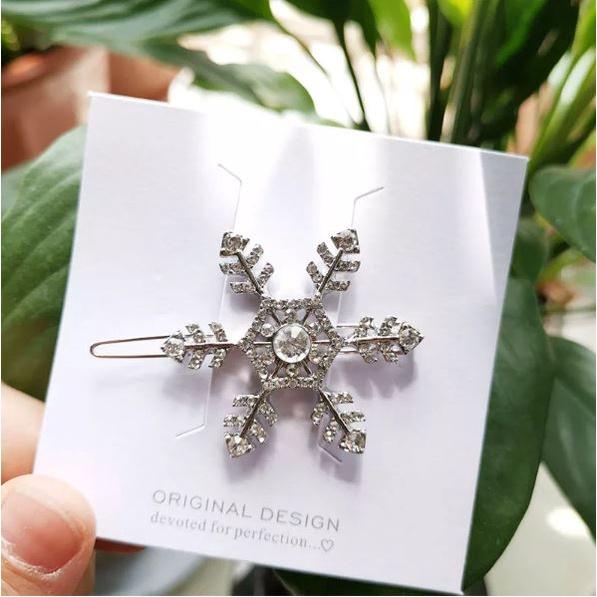 Kẹp tóc hình hoa tuyết phong cách Hàn Quốc