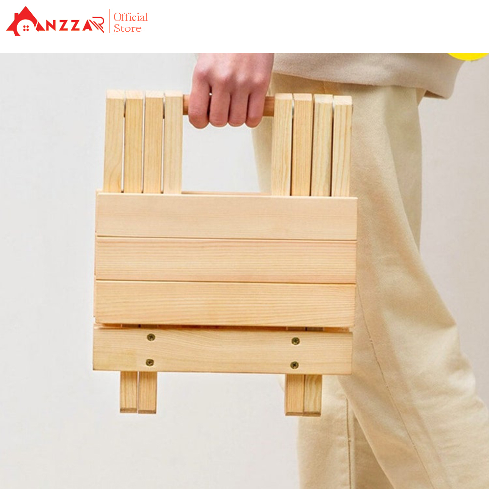 Ghế gỗ gấp gọn mini, ghế ban công ngoài trời, dã ngoại, du lịch GG-02