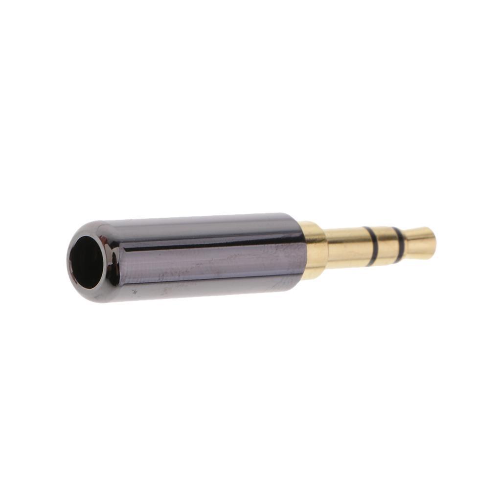 3.5mm 1/8" 3 Pole Male Plug Jack A/V Solder Connector black