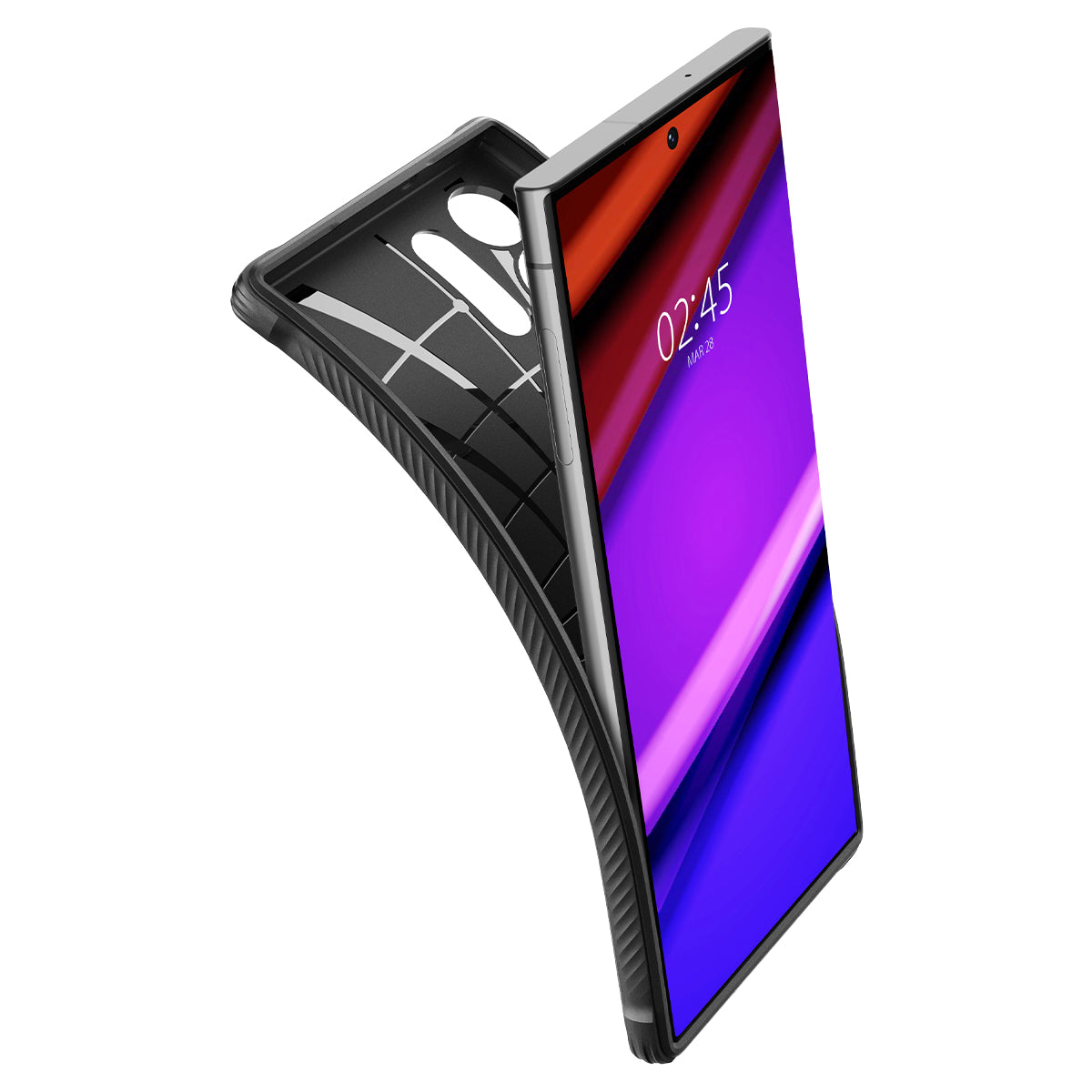 Ốp Lưng Spigen Dành Cho Samsung Galaxy S23 Ultra, Spigen Rugged Armor Matte Black - Hàng Chính Hãng