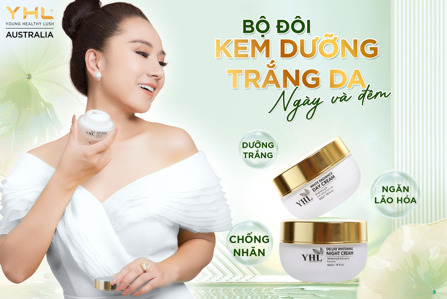 Kem dưỡng trắng da ban ngày Úc YHL 50g