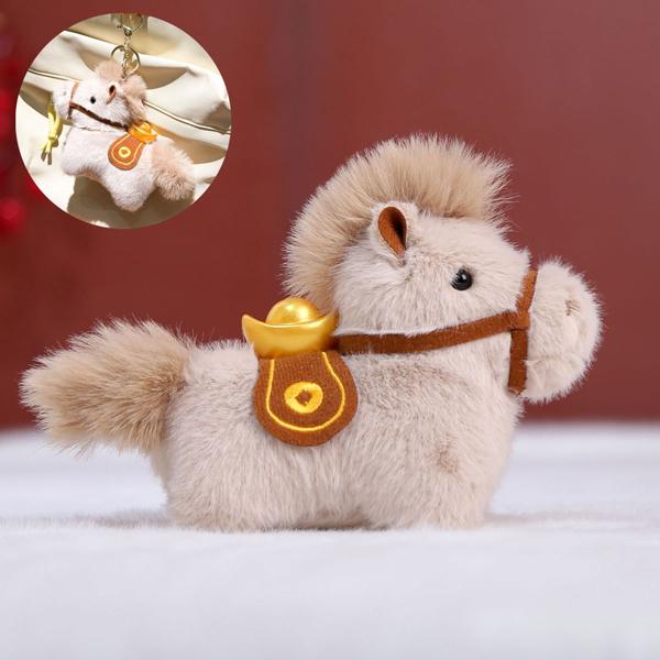 Móc Khóa Thú Bông Ngựa - Mã Đáo Thành Công - Tết Bính Ngọ 2026 - XM02 - Màu Nâu