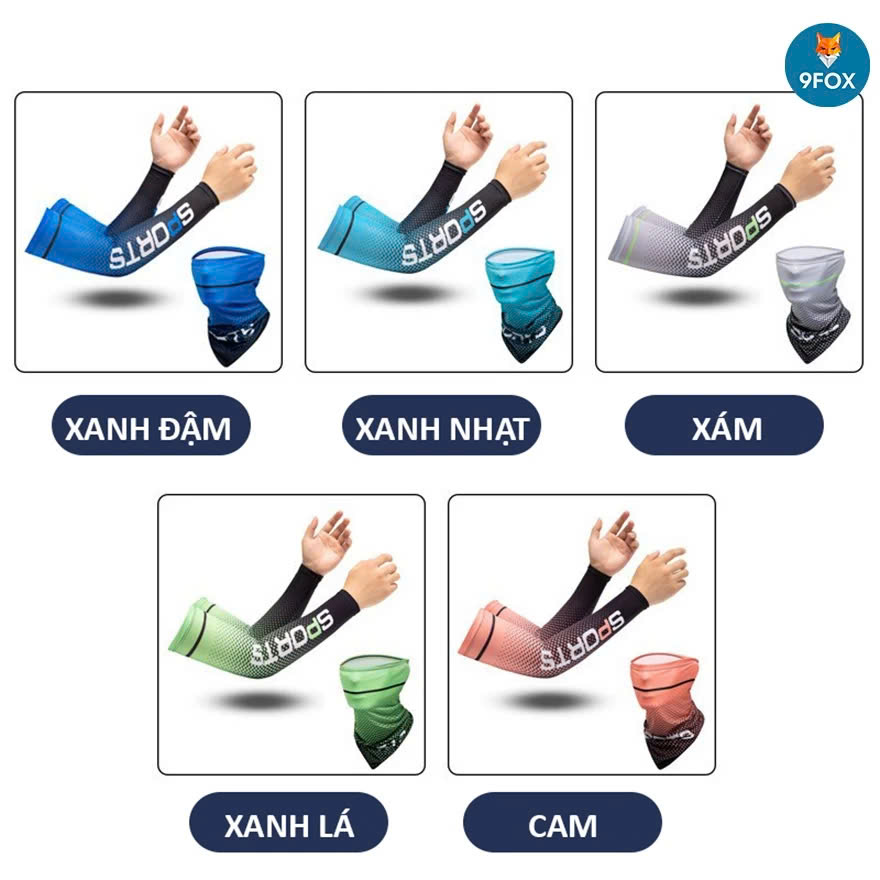 Combo Ống tay áo Và Khăn Trùm Mặt chống nắng nam Nữ thể thao Găng Tay Bao Tay Phượt Du Lịch Dã Ngoại Cao Cấp Chống Nắng Giữ Ấm Mùa Đông Chống Gió Khẩu Trang Sport Active Sun Protection Sleeves