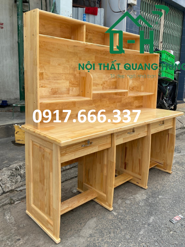 BÀN HỌC SINH GỖ THÔNG - 3 CHỔ NGỒI DÀNH CHO BÉ