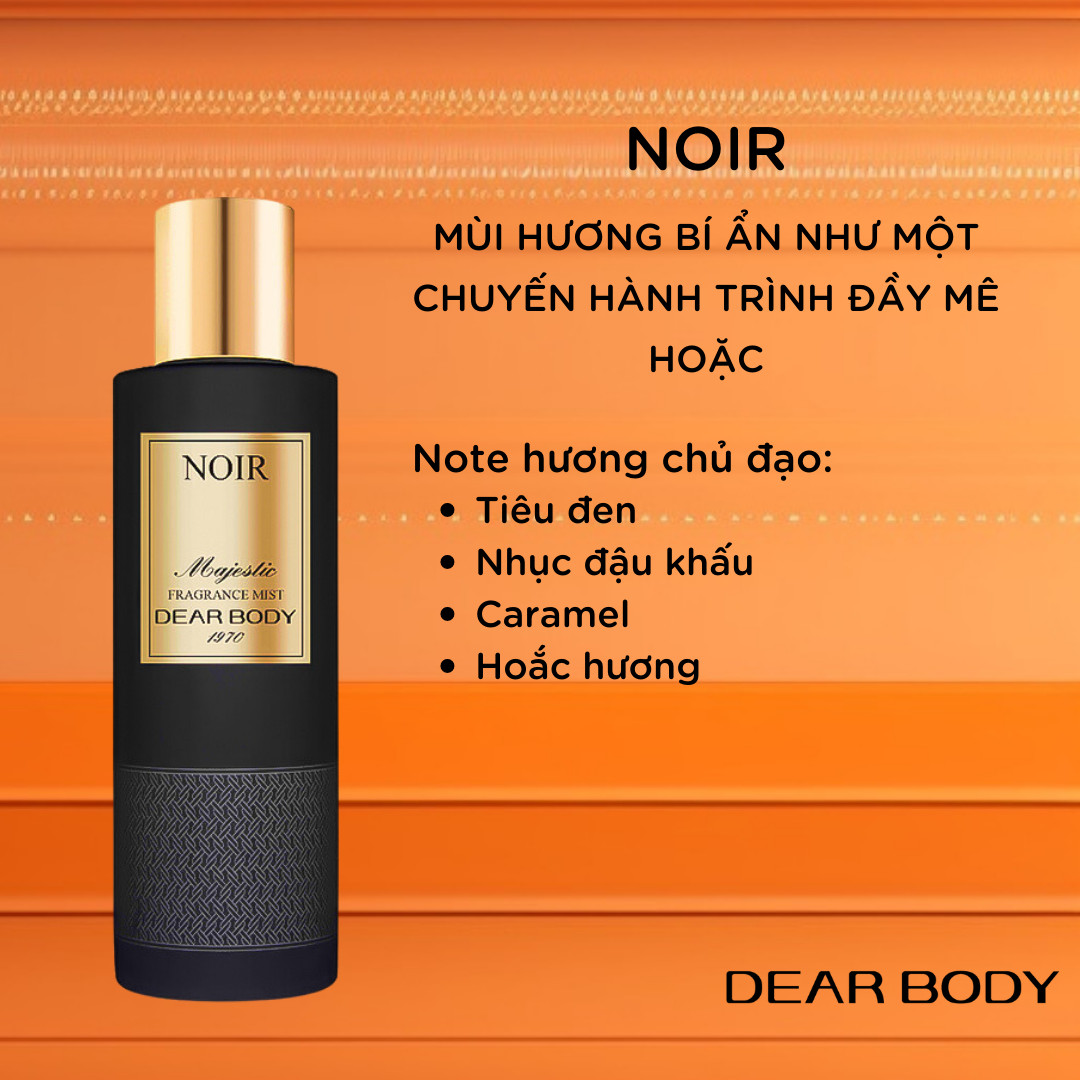 XỊT THƠM TOÀN THÂN DEAR BODY THƯỢNG HẠNG - MAJESTIC FRAGRANCE MIST 270ml - MÙI HƯƠNG THƠM MÁT - BỀN MÙI - TỎA HƯƠNG CẢ NGÀY DÀI
