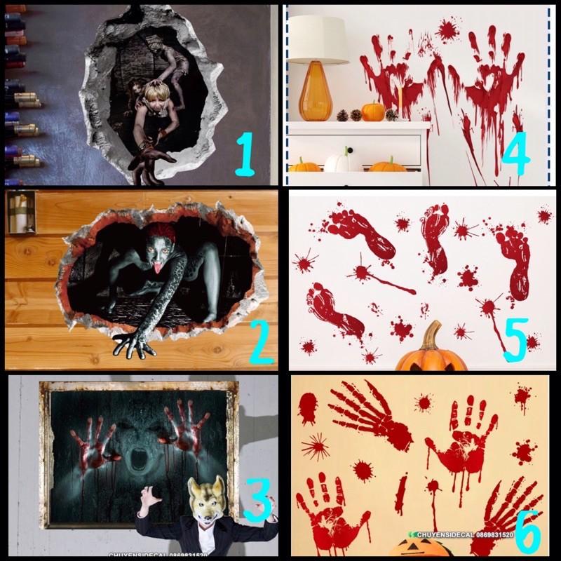 Decal trang trí tường Halloween - Nhiều mẫu lế hội khách ib chọn mẫu