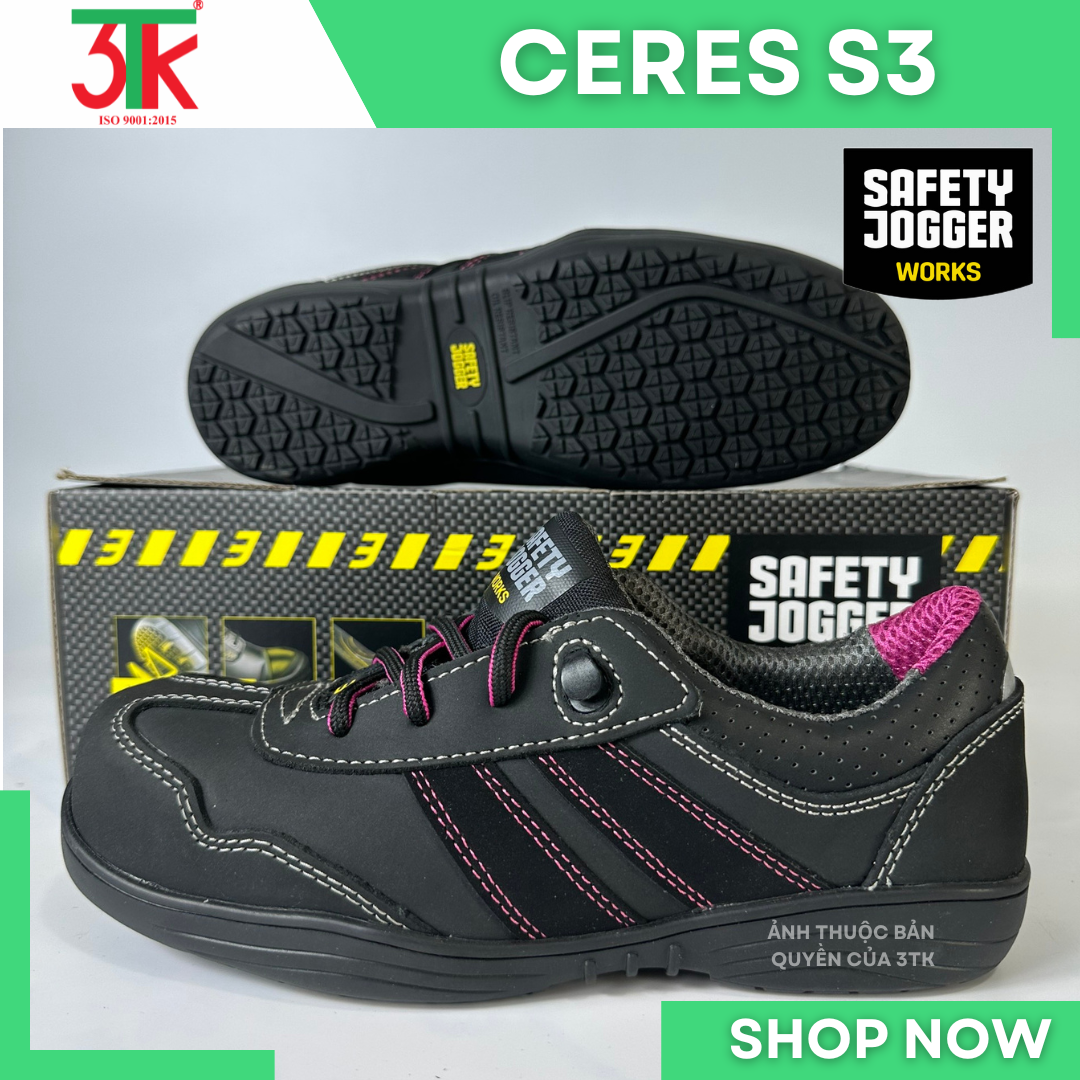 Giày Bảo hộ lao động Safety Jogger CERES S3 Nữ Cao Cấp Chống đinh Chống Trơn Trượt, Chống va đập, Chống tĩnh điện sử dụng trong Công Trình Xây Dựng , Phân xưởng sản xuất