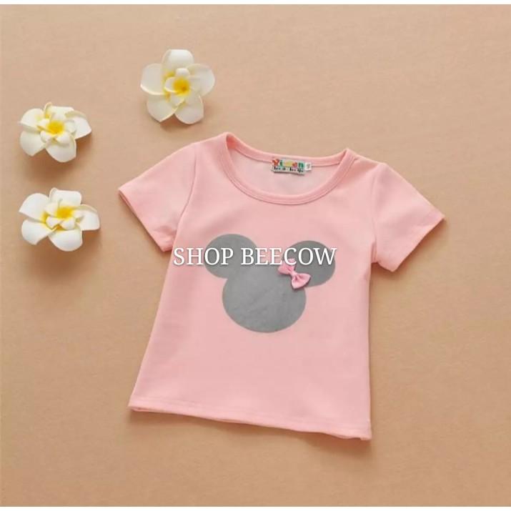 MẪU MỚI | ÁO THUN MICKEY PHỐI NƠ CỰC DỄ THƯƠNG CHO BÉ 8-18KG | VIDEO THẬT | SHOP BEECOW