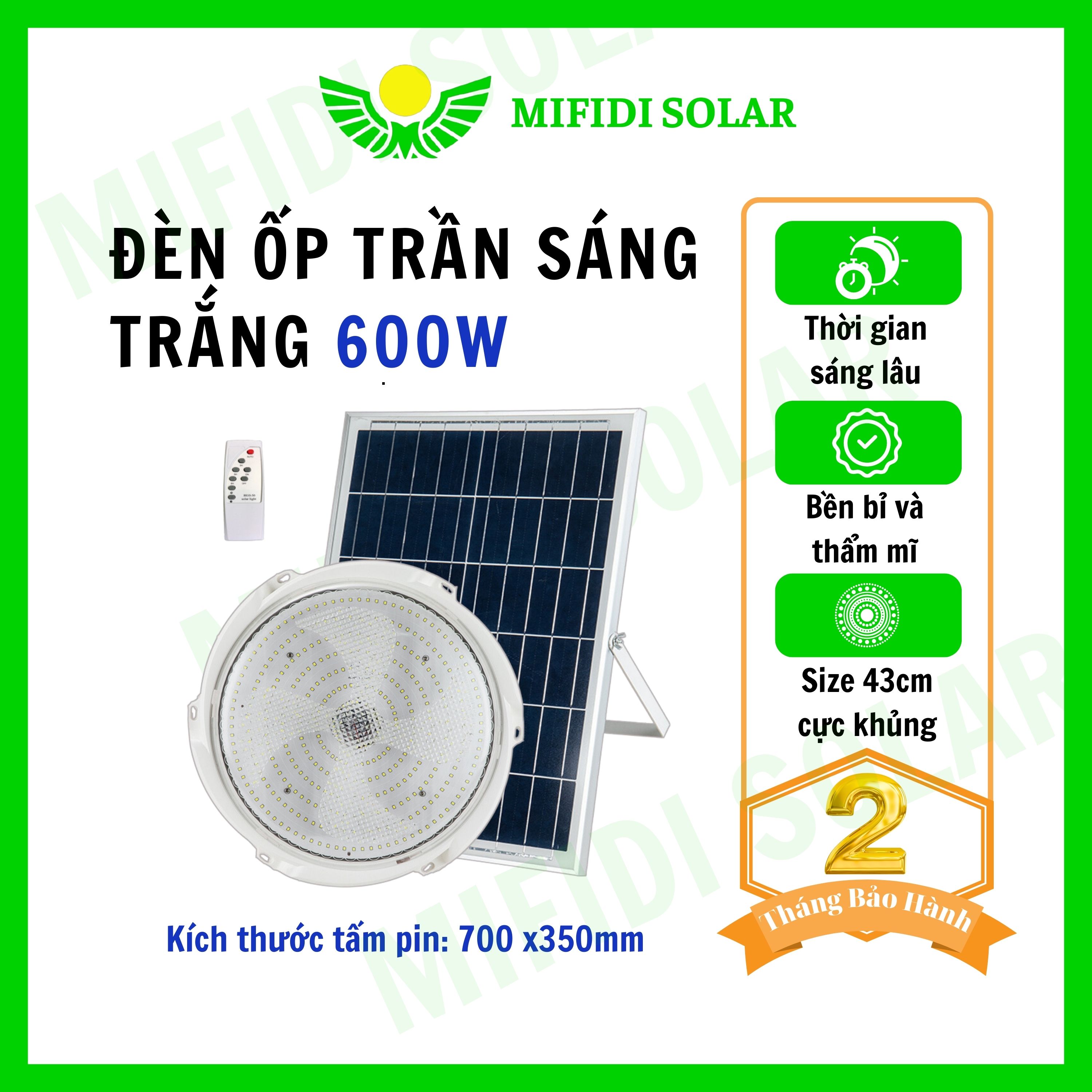 Đèn Ốp Trần 600W sáng trắng MIFIDI size siêu to 43cm cực hiếm trên thị trường OT600