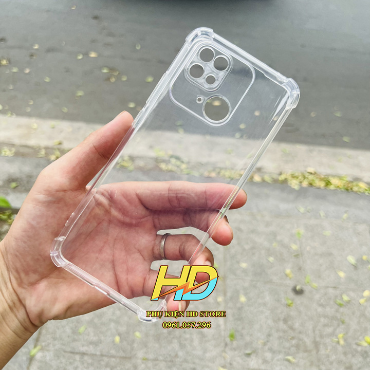 Ốp Silicon trong suốt chống sốc cho Redmi 10C Có túi khí chống sốc, khoeét lỗ bảo vệ camera hoàn hảo