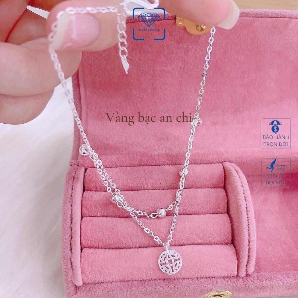 Lắc chân bạc nữ - Lắc chân nữ bạc thật mẫu mới mix mặt cười, Anchi jewelry