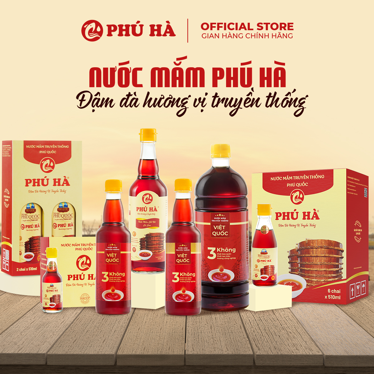 Nước mắm truyền thống Việt Quốc Phú Hà 22 độ đạm - 1 Chai 1 lít