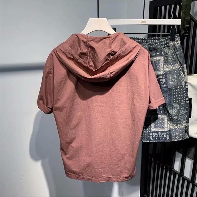 Áo Sơ Mi Nam Ngắn Tay Có Mũ Thời Trang Hàn