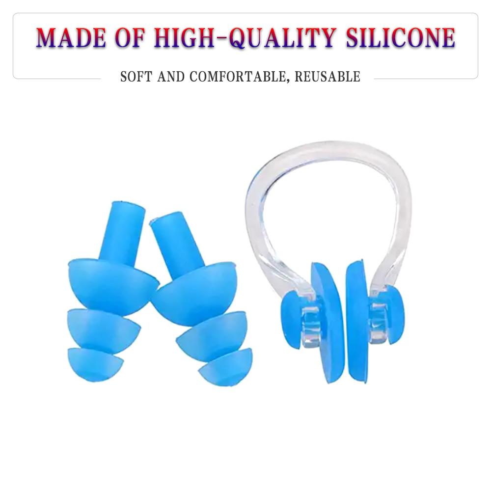 Bộ nút bịt tai và kẹp mũi cao cấp chất liệu silicon dẻo mềm mịn bảo vệ khi bơi