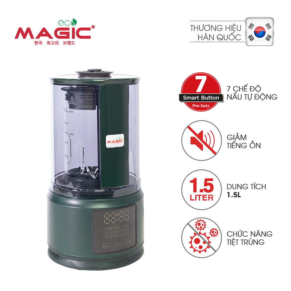 Máy Làm Sữa Hạt Đa Năng Giảm Tiếng Ồn Magic Eco AC -141 (1.5 Lít) - Hàng chính hãng